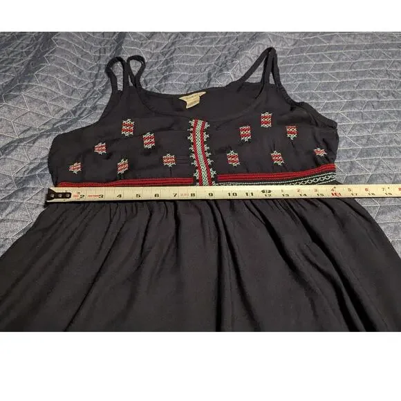 Ariat Woman's Size M Navy Blue Rayon Embroidered Bodice Sundress Cowgirl - Picture 6 of 9